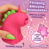 Flickyhorn Flicking Silicone Clitoral Stimulator Pink with ergonomic design for targeted clitoral stimulation.