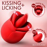 Bloomgasm Petal Kiss Kissing and Licking Vibrator showcasing kissing and licking modes with vibrant design.
