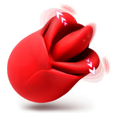 Bloomgasm Petal Kiss Kissing and Licking Vibrator in red, showcasing its unique kissing and licking feature.