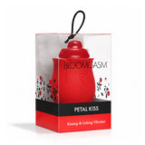 Bloomgasm Petal Kiss Kissing and Licking Vibrator in packaging, showcasing its vibrant design and features.