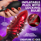 Inflatable anal plug with locking bulb, featuring tentacle texture and quick inflating valve, Creature Cocks Asstopus Fantasy Inflatable Anal Plug Large