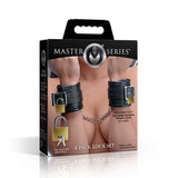 Master Series 4 Pack Lock Set packaging featuring matching padlocks and wrist cuffs for restraint play.