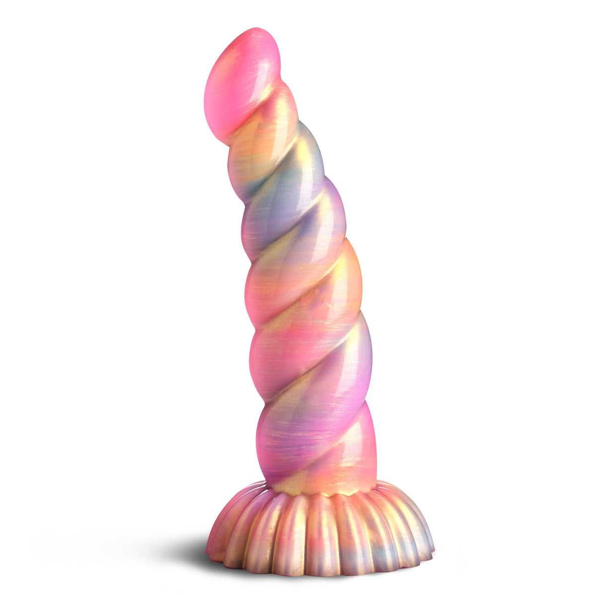 Creature Cocks Aurora Unicorn Fantasy Silicone Dildo with multi-pastel colors and a sculpted unicorn design.