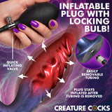Creature Cocks Anal Invader Inflatable Fantasy Anal Plug with quick inflating valve and locking bulb for easy use.