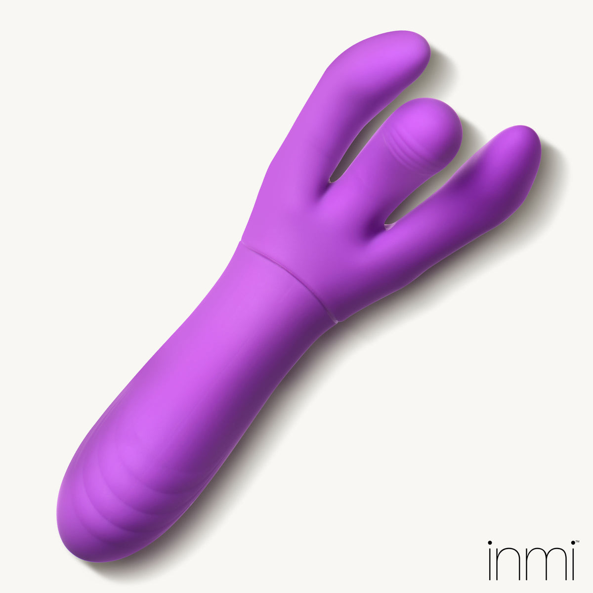 Velvet Touch Come-Hither G-Spot Silicone Vibrator in purple, designed for G-spot stimulation with dual motors.
