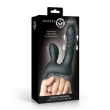 Master Series Thrust Pounder Thrusting Silicone Vibrator in packaging with powerful vibration and thrusting features.