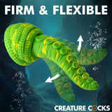 Creature Cocks Tenta Head Fantasy Silicone Wand Attachment displaying its firm and flexible tentacle design underwater.