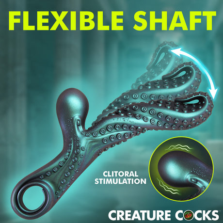 Creature Cocks Vibropus Fantasy Silicone Vibrator with flexible shaft for enhanced clitoral stimulation.