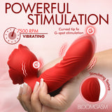 Bloomgasm Rose Thrust Thrusting Silicone Vibrator featuring powerful G-spot stimulation and textured design.
