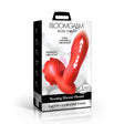 Bloomgasm Rose Thrust Thrusting Silicone Vibrator packaging featuring ultra powerful thrusting and 9 modes of vibrating power.