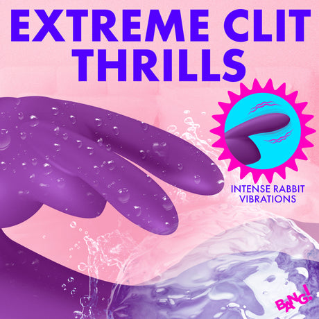 Flexible Vibrating Silicone Mini Rabbit Purple with intense vibrations and water-resistant design.