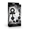 Master Series Balls Deep Vibrating Silicone Anal Beads packaging featuring 3 powerful motors for enhanced vibration.