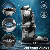Creature Cocks Night Prowler Silicone Penis Enhancer showcasing its dimensions and design in premium silicone.