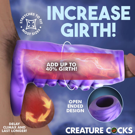 Creature Cocks Tenta-Thick Silicone Penis Enhancer showing features to increase girth and textured design.