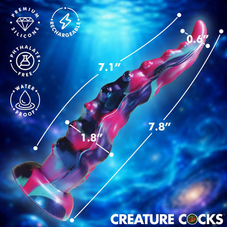 Tenta-Squirm Squirming & Vibrating Tentacle Silicone Dildo with unique tentacle texture and suction cup base.