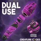 Creature Cocks Tenta Wand Silicone Vibrating Wand Purple with unique tentacle texture and dual use feature.
