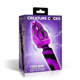 Creature Cocks Tenta Wand Silicone Vibrating Wand Purple packaging with tentacle attachment and vibrant design.