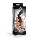 Packaging of Master Series Dual Desire Dual-Ended Silicone & Metal Dildo with sleek design and user-friendly features.