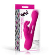 Thrusting Silicone Rabbit Vibrator Pink in packaging showcasing its features and design.