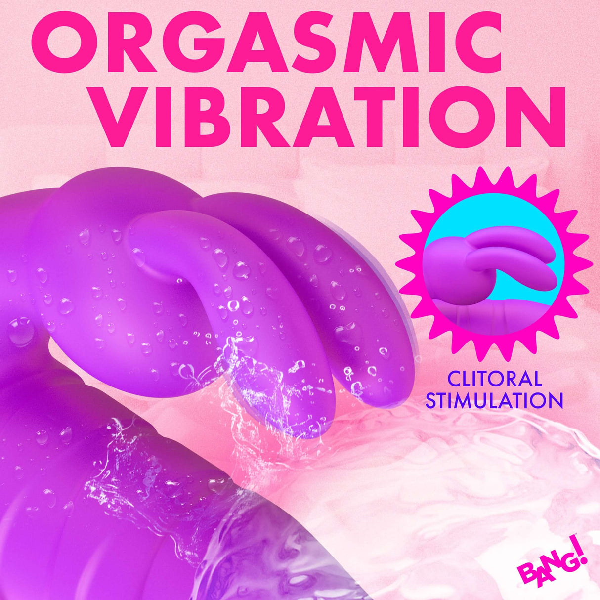 Thrusting Silicone Rabbit Vibrator Purple with clitoral stimulation feature in a vibrant design.