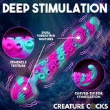 Creature Cocks Kraken Dual-Ended Silicone Wand Massager with tentacle texture and dual vibrating motors.