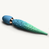 Creature Cocks Deep Squirmer Squirming Silicone Vibrator in blue and green silicone with tentacle design.