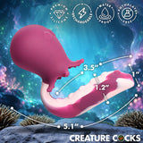 Creature Cocks Deep Seeker Gyrating Octopus Vibrator Purple showcasing its design and features in a colorful underwater background.