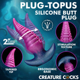 Creature Cocks Plug Topus Silicone Butt Plug feature with tapered tip, ergonomic base, and unique stimulation texture.