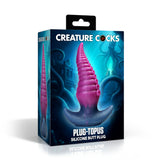 Creature Cocks Plug Topus Silicone Butt Plug packaging with colorful design and product name prominently displayed.