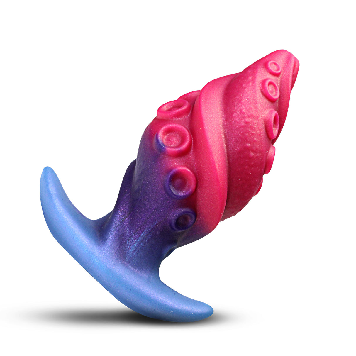 Creature Cocks Tenta Plug Silicone Butt Plug in pink and blue color with tentacle design and suction studs.