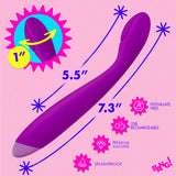 Flexible Silicone G-Spot Vibrator Purple features a bendable neck for targeted pleasure and is USB rechargeable.