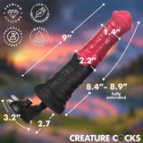 Creature Cocks Thrusting Gallop Vibrating Silicone Dildo featuring a 9-inch design, premium silicone, and suction base.