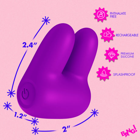 Dual Silicone Clitoral Vibrator Purple featuring premium silicone, phthalate-free, rechargeable, and splashproof design.