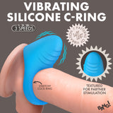 Bang Vibrating Silicone C-Ring Black with textured pad for dual stimulation and 3 speeds.