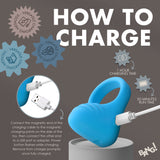 How to charge the Bang Vibrating Silicone C-Ring Black with USB connection and charging indicators.