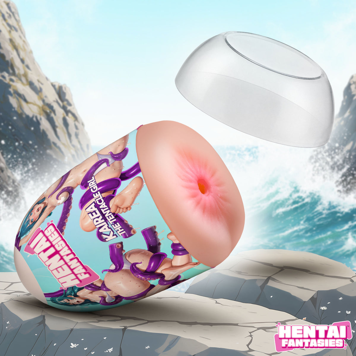 Kairea the Tentacle Girl Ass Egg Masturbator with a clear cover and tentacle design in a scenic background.