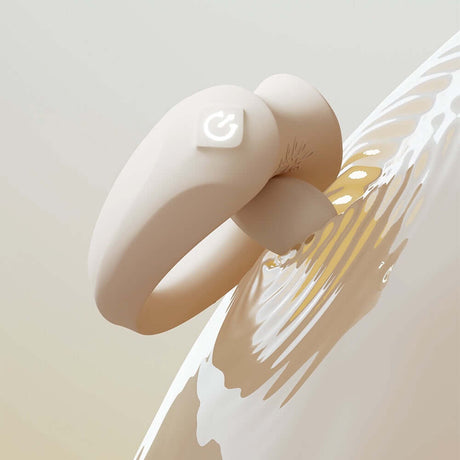 ZALO Apis Vibrating Couples Ring Ivory White displaying its sleek design and ergonomic shape.
