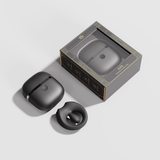 ZALO Apis Vibrating Couples Ring Obsidian Black with packaging and device on a white background.