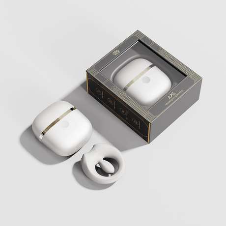 ZALO Apis Vibrating Couples Ring Ivory White with stylish packaging and sleek design.