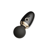 ZALO's AVA black app-controlled smart wand massager with DirectPower 2.0 and heating function, dual-layer silicone head, elegant design