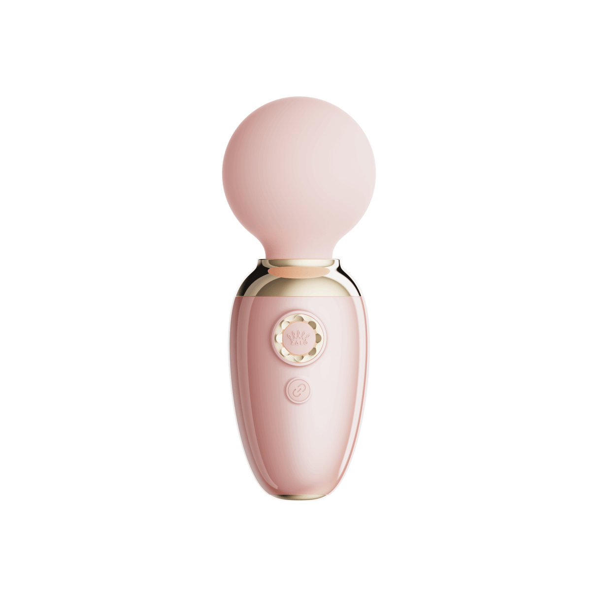 ZALO AVA pink smart wand massager with DirectPower 2.0, app-controlled, smooth silicone head, elegant design with pearlescent handle.