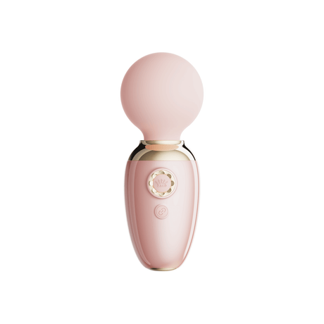 ZALO AVA pink smart wand massager with DirectPower 2.0, app-controlled, smooth silicone head, elegant design with pearlescent handle.