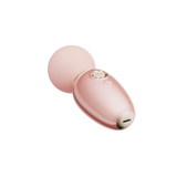 ZALO's AVA smart wand massager in pink with smooth round head, dual-layer silicone, and elegant pearlescent handle.