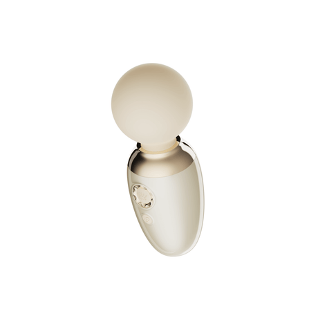 ZALO's AVA white smart wand massager with DirectPower 2.0, heating function, and elegant pearlescent handle for full-body massage.