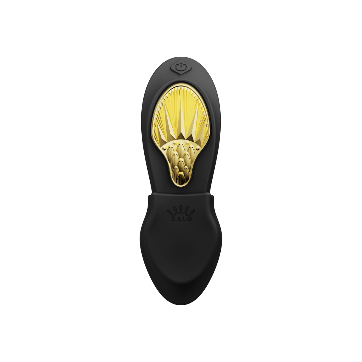 ZALO Aya Wearable Vibrator in Obsidian Black with ergonomic design and sleek, contoured shape for versatile stimulation.