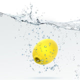 Dreamii Lemon Bliss Suction Stimulator floating in water with bubbles, showcasing its playful design.