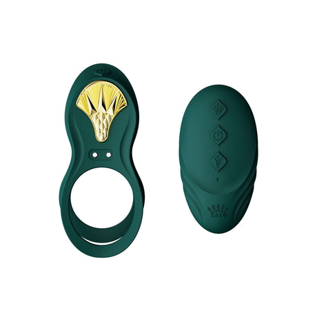 ZALO Bayek Vibrating Couples Ring in Turquoise Green with Remote Control - Waterproof and USB Rechargeable Sex Toy
