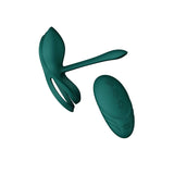 Turquoise green ZALO Bayek vibrating couples ring with remote control, USB rechargeable battery, 8 vibration modes, and waterproof design.
