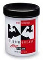 Elbow Grease Hot Cream 4 Oz Warming Lubricant container with black lid and classic branding.