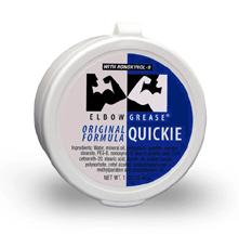 Elbow Grease Original Cream Lubricant 1 Oz in a white tub, showcasing its thick, creamy oil-based formula for smooth play.